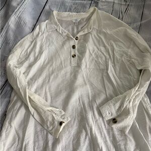 Time and Tru Off-White Blouse XL